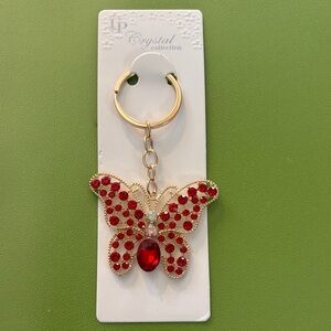 Red & Gold Butterfly Keychain/Bag Charm